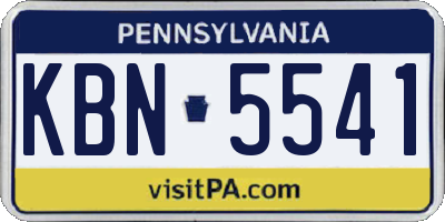 PA license plate KBN5541