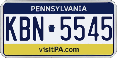 PA license plate KBN5545