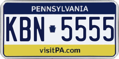 PA license plate KBN5555