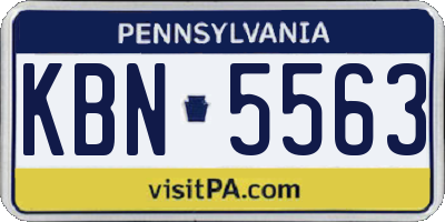 PA license plate KBN5563