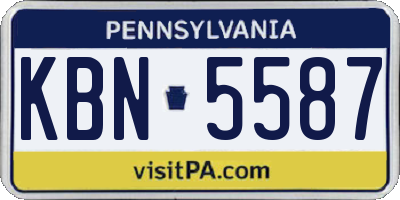 PA license plate KBN5587