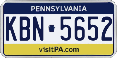 PA license plate KBN5652