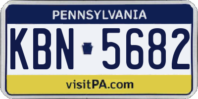 PA license plate KBN5682