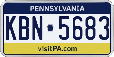 PA license plate KBN5683