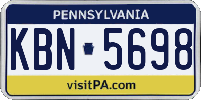 PA license plate KBN5698
