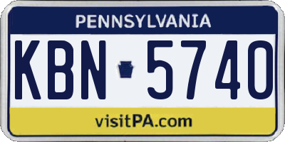 PA license plate KBN5740