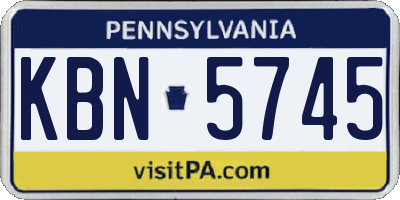 PA license plate KBN5745