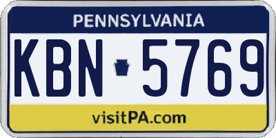 PA license plate KBN5769