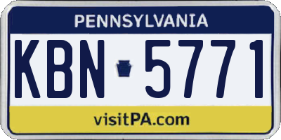 PA license plate KBN5771