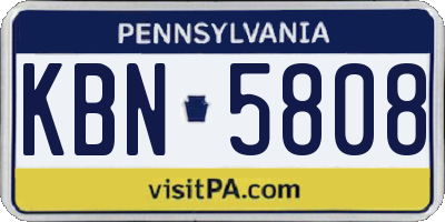 PA license plate KBN5808