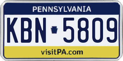 PA license plate KBN5809