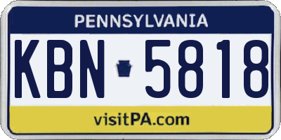 PA license plate KBN5818
