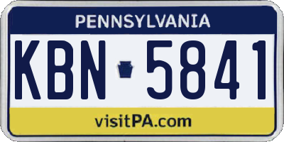 PA license plate KBN5841