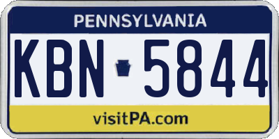 PA license plate KBN5844