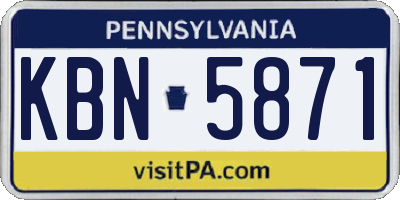 PA license plate KBN5871