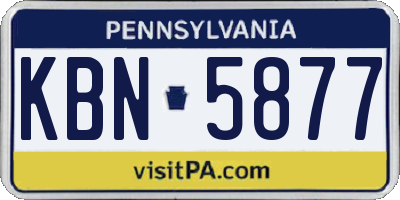 PA license plate KBN5877