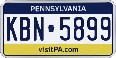 PA license plate KBN5899