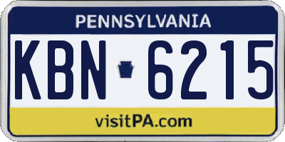 PA license plate KBN6215