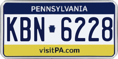 PA license plate KBN6228