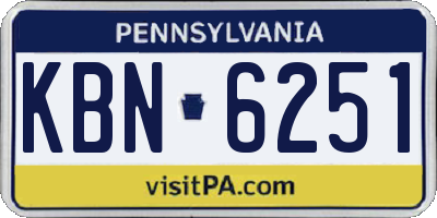 PA license plate KBN6251