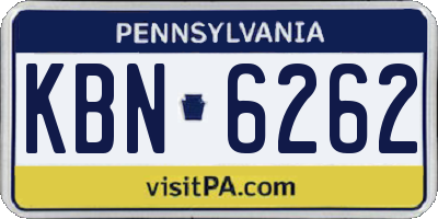 PA license plate KBN6262