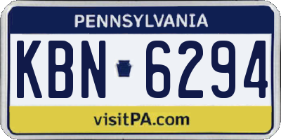PA license plate KBN6294