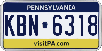 PA license plate KBN6318