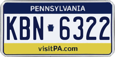 PA license plate KBN6322