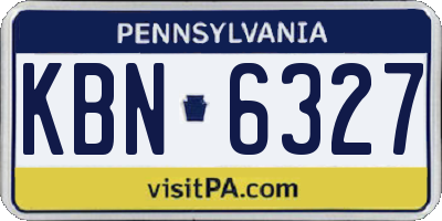PA license plate KBN6327
