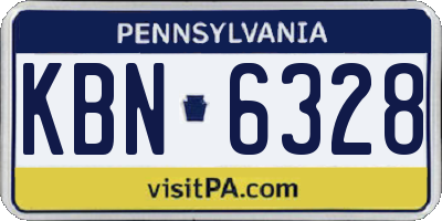 PA license plate KBN6328