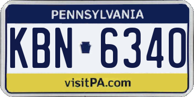 PA license plate KBN6340