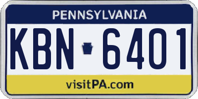 PA license plate KBN6401