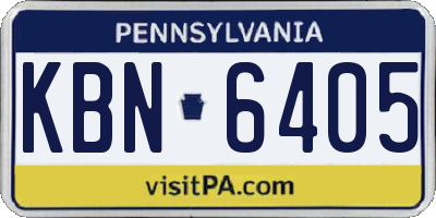 PA license plate KBN6405