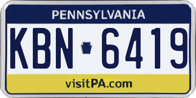 PA license plate KBN6419