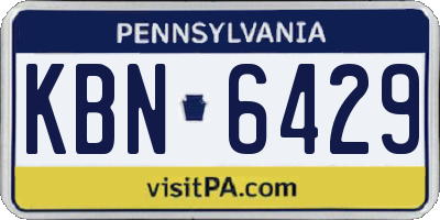 PA license plate KBN6429