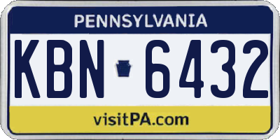 PA license plate KBN6432