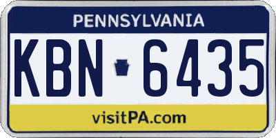 PA license plate KBN6435