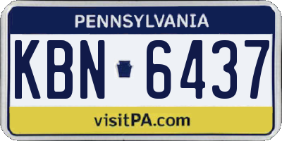 PA license plate KBN6437