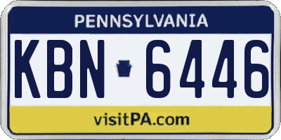 PA license plate KBN6446