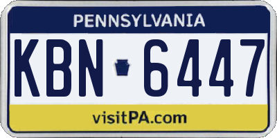 PA license plate KBN6447