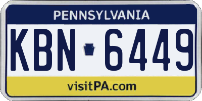 PA license plate KBN6449