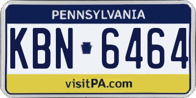 PA license plate KBN6464