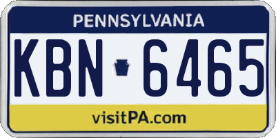 PA license plate KBN6465