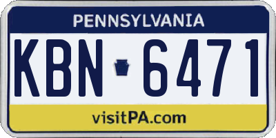 PA license plate KBN6471