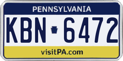 PA license plate KBN6472