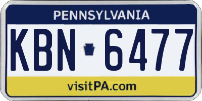 PA license plate KBN6477