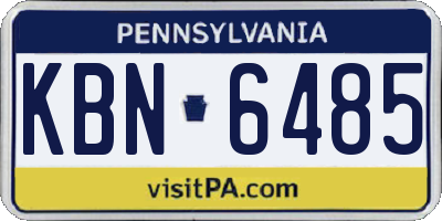 PA license plate KBN6485