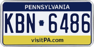 PA license plate KBN6486