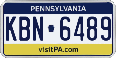 PA license plate KBN6489