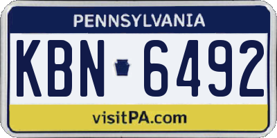 PA license plate KBN6492